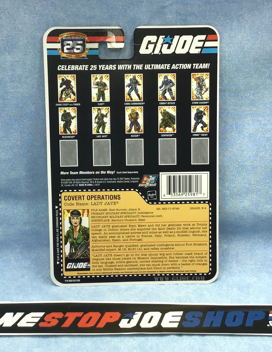 2007 25TH ANNIVERSARY G.I. JOE LADY JAYE V6 WAVE 2 NEW