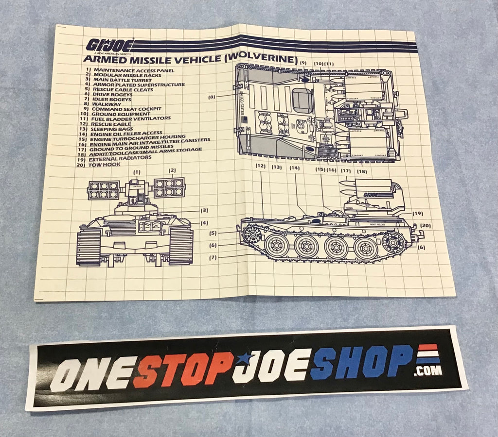 1983 VINTAGE ARAH WOLVERINE VEHICLE BLUEPRINTS (b)