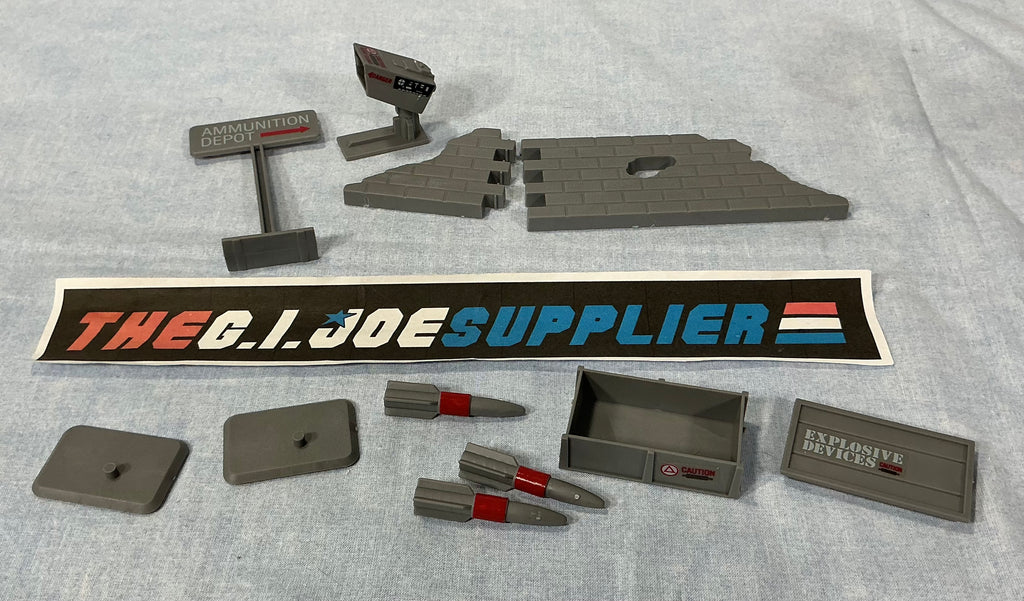 1984 VINTAGE ARAH G.I. JOE MISSILE DEFENSE UNIT BATTLEFIELD ACCESSORIES LOOSE NO BULLET HOLE VERSION 100% COMPLETE (b)