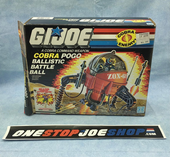 1987 VINTAGE ARAH G.I. JOE COBRA POGO BALLISTIC BATTLE BALL VEHICLE BOX ONLY (b)