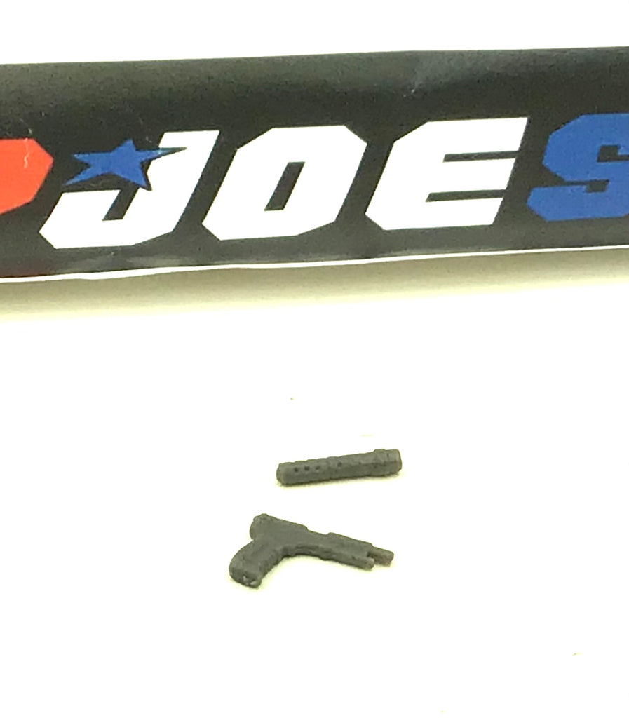 2013 G.I. JOE JOECON CONVENTION EXCLUSIVE NOCTURNAL MUSKRAT V4 PISTOL W/ SILENCER SUPPRESSOR GUN ACCESSORY PART CUSTOMS