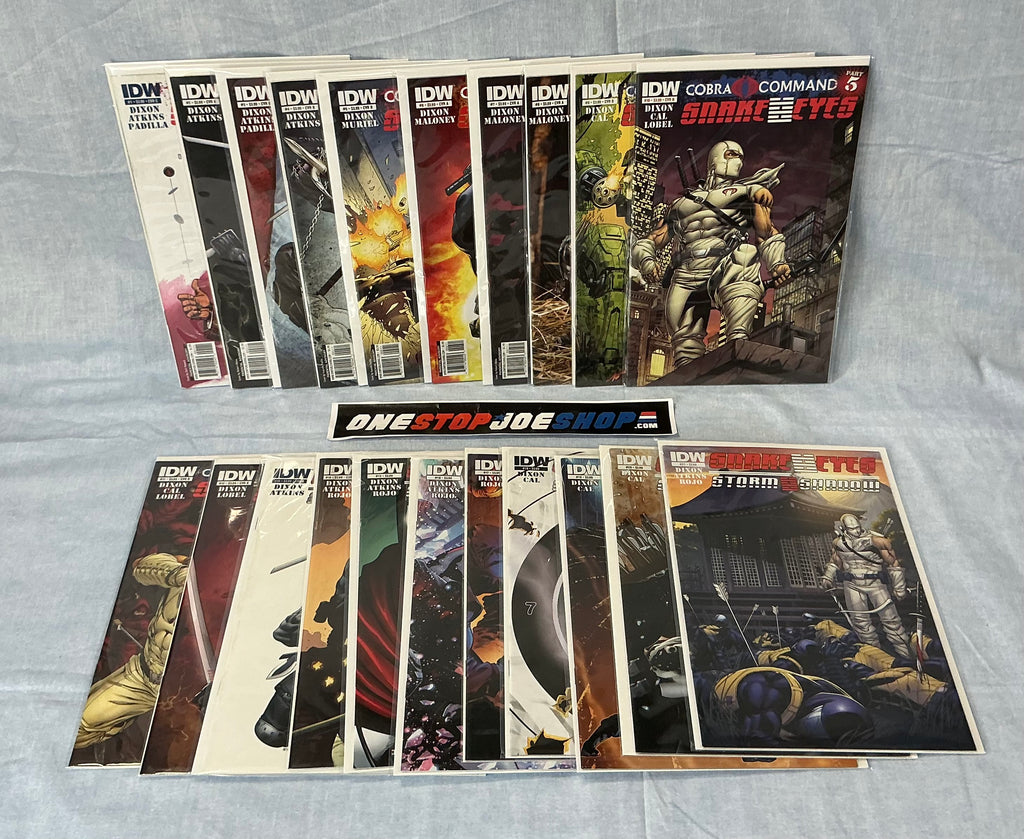 IDW PUBLISHING G.I. JOE SNAKE EYES (2011-2013) ISSUES #1-21 COMPLETE SERIES SET COMIC BOOK BUNDLE