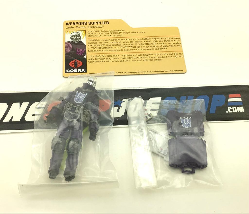 2012 SDCC G.I. JOE COBRA DESTRO V28 COMIC CONVENTION CLUB EXCLUSIVE NEW LOOSE NEAR COMPLETE (MISSING CASSETTES) + F/C