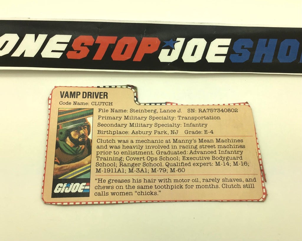 1982-83 VINTAGE ARAH CLUTCH V1 V1.5 FILE CARD (n)