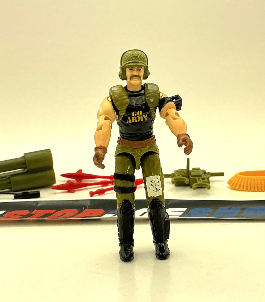 1989 VINTAGE ARAH G.I. JOE BACKBLAST V1 ANTI-AIRCRAFT SOLDIER LOOSE 100% COMPLETE (b)