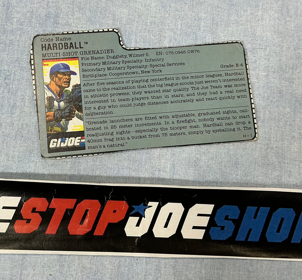 1988 VINTAGE ARAH HARDBALL V1 FILE CARD (f)
