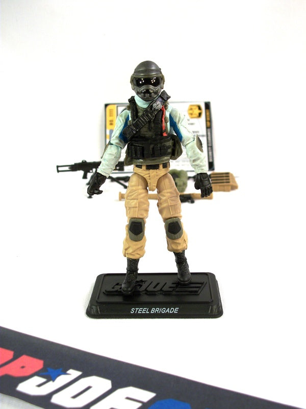 2011 POC G.I. JOE STEEL BRIGADE V3A WAVE 5 LOOSE 100% COMPLETE + FULL CARD