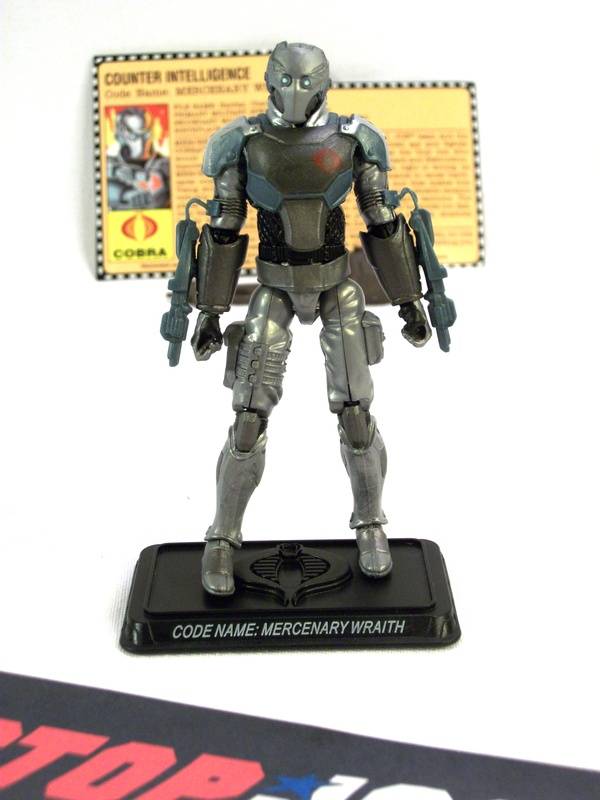2008 25TH ANNIVERSARY G.I. JOE COBRA MERCENARY WRAITH V1A WAVE 10 LOOSE 100% COMPLETE + F/C