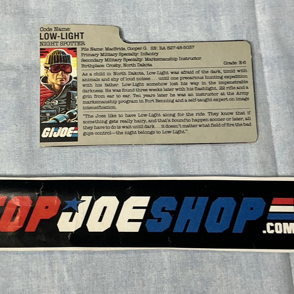 1986 VINTAGE ARAH LOW LIGHT V1 FILE CARD (j)