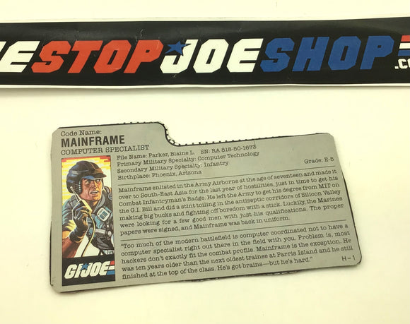 1986 VINTAGE ARAH MAINFRAME V1 BODY TRANSFER OFFER FILE CARD