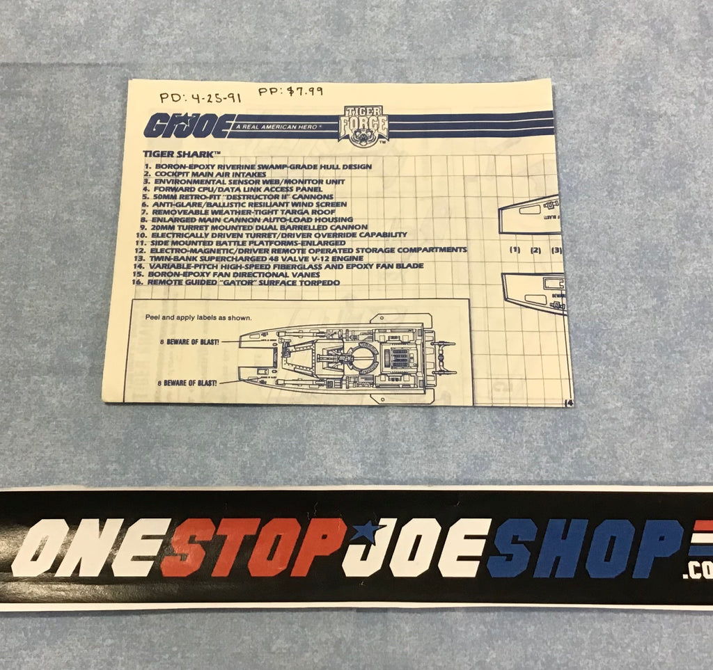 1988 VINTAGE ARAH TIGER SHARK VEHICLE BLUEPRINTS