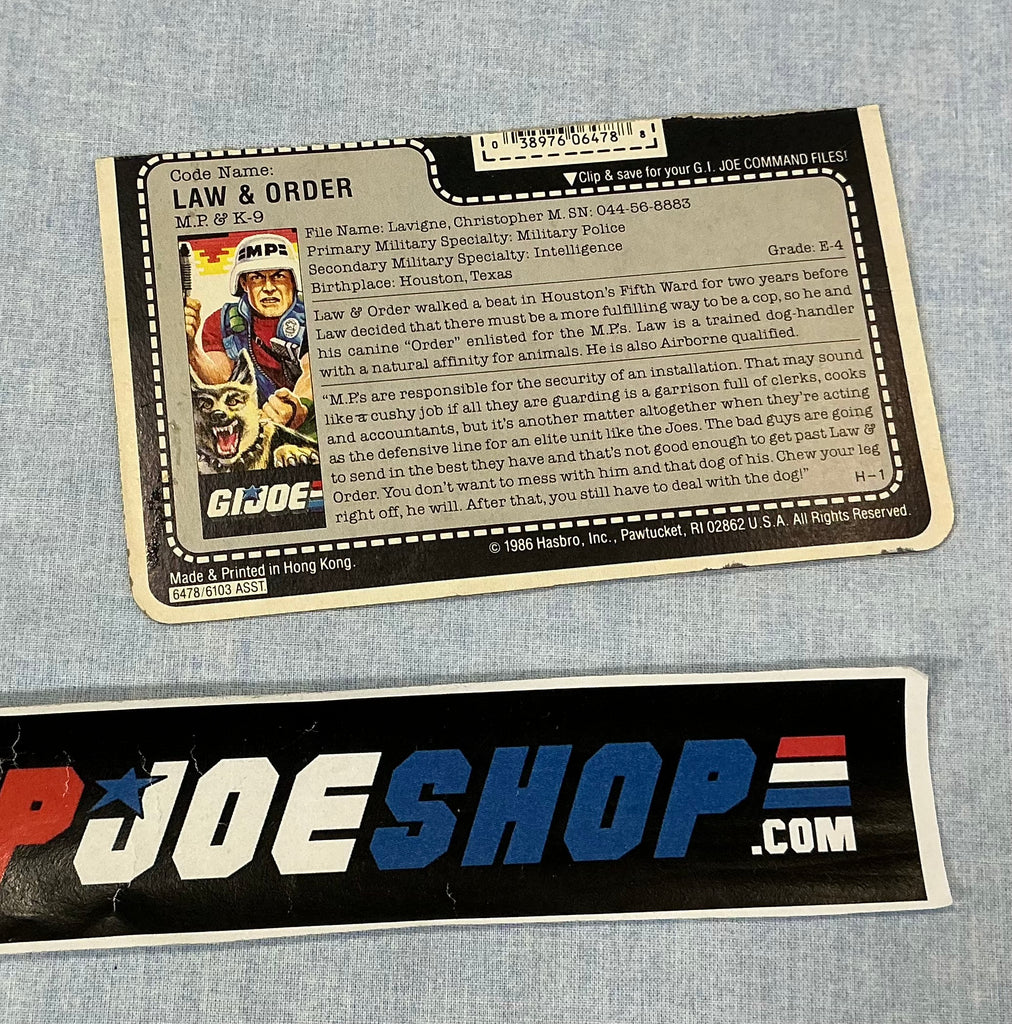 1987 VINTAGE ARAH LAW & ORDER V1 FRIDGE OFFER FILE CARD (f)