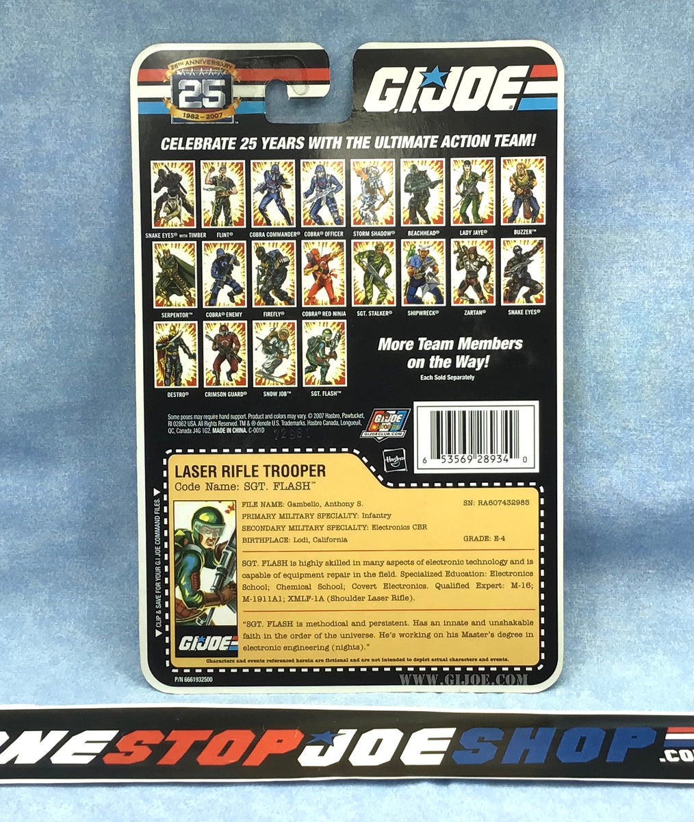 2008 25TH ANNIVERSARY G.I. JOE SGT. FLASH V2 WAVE 5 NEW SEALED FOIL CA ...