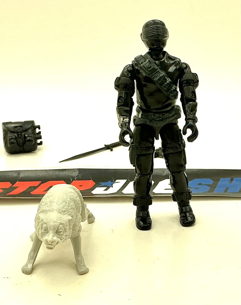 1985 VINTAGE ARAH G.I. JOE SNAKE EYES W/ TIMBER V2 NINJA COMMANDO LOOSE 100% COMPLETE (f)