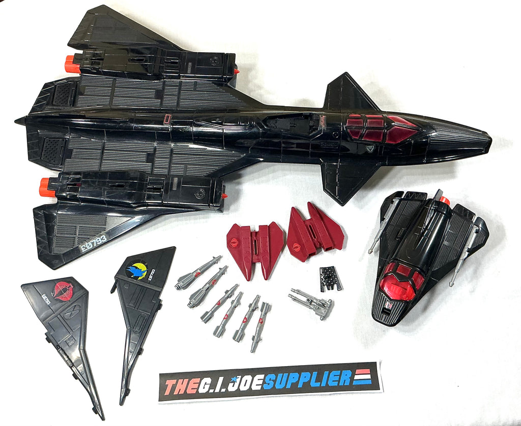 1986 VINTAGE ARAH G.I. JOE COBRA NIGHT RAVEN SP3 JET VEHICLE ONLY LOOSE 100% COMPLETE (b)