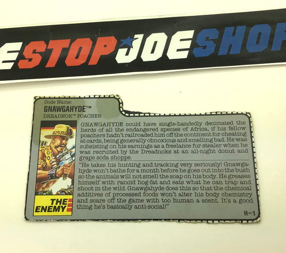 1989 VINTAGE ARAH GNAWGAHYDE V1 FILE CARD (c)