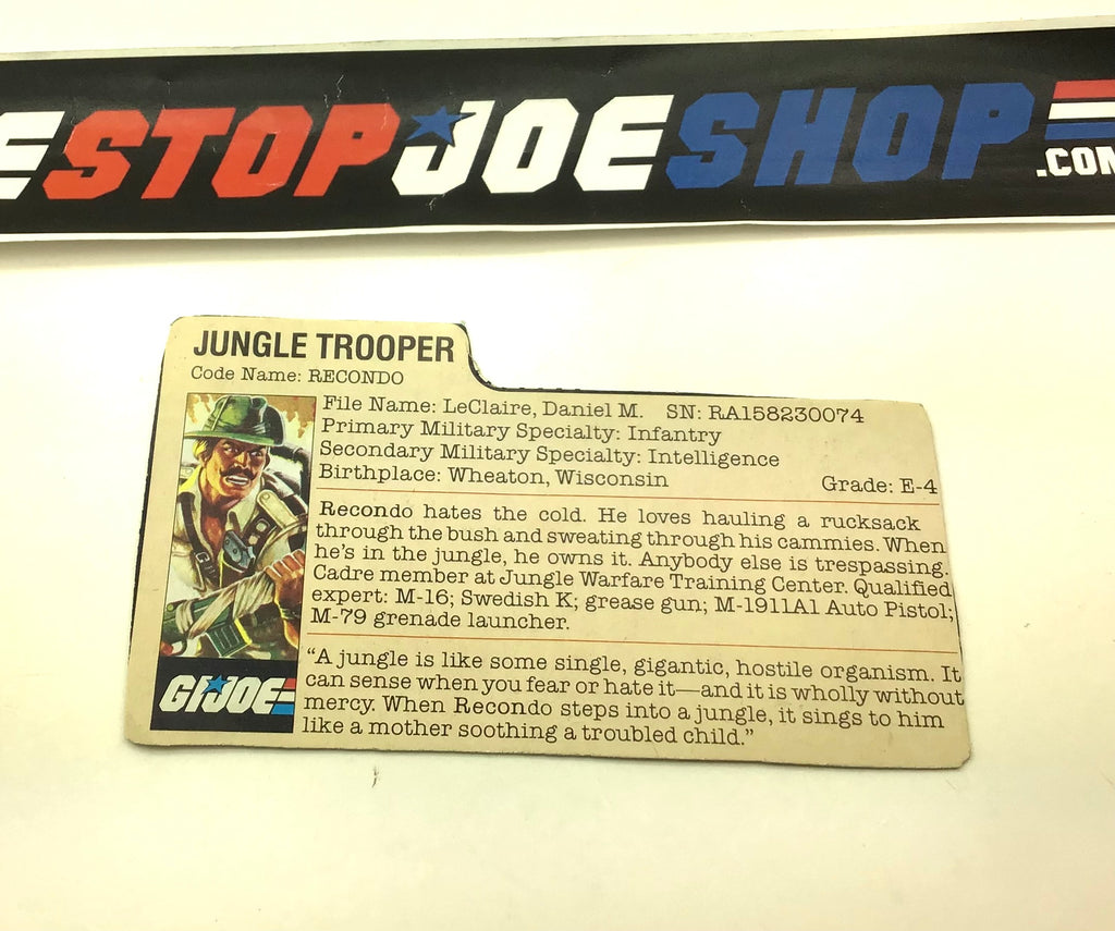 1984 VINTAGE ARAH RECONDO V1 TRIPLE WIN FILE CARD (b)