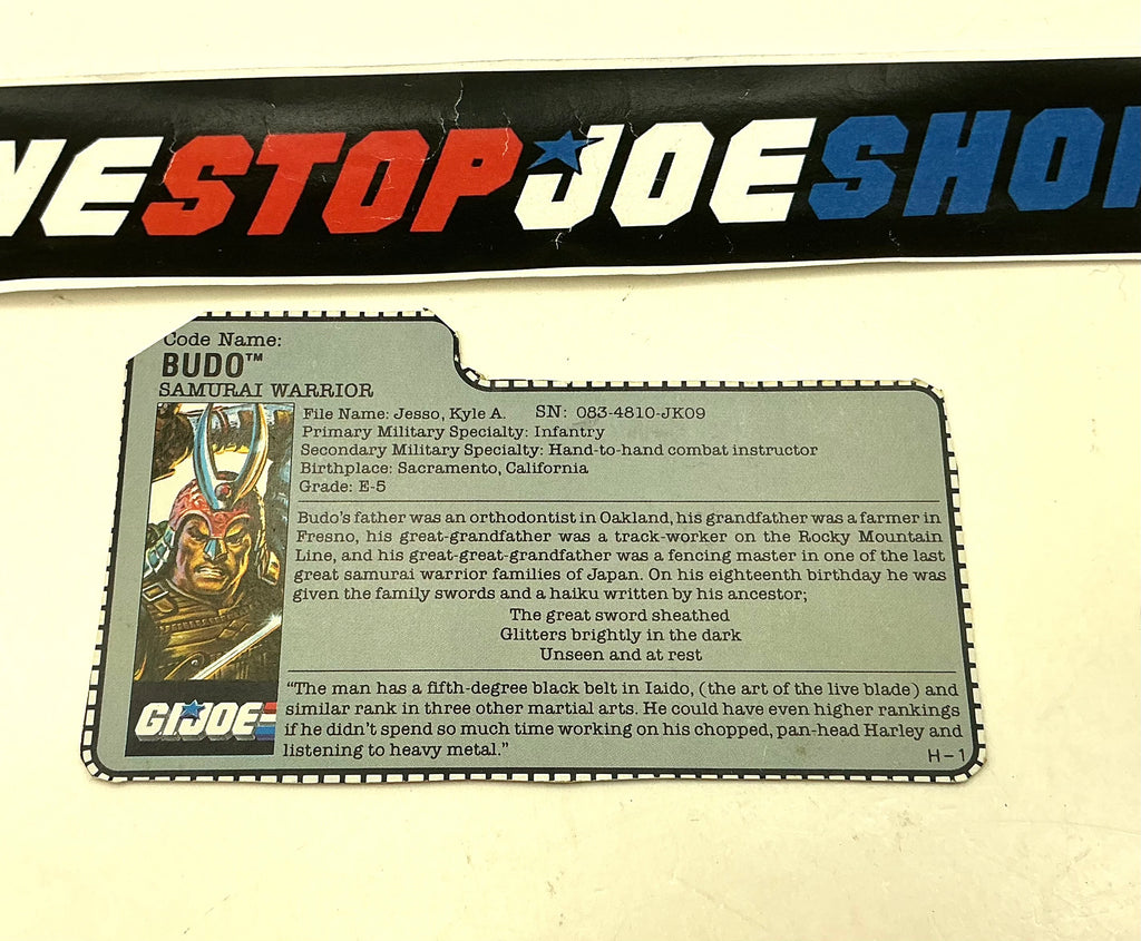 1988 VINTAGE ARAH BUDO V1  FILE CARD (c)
