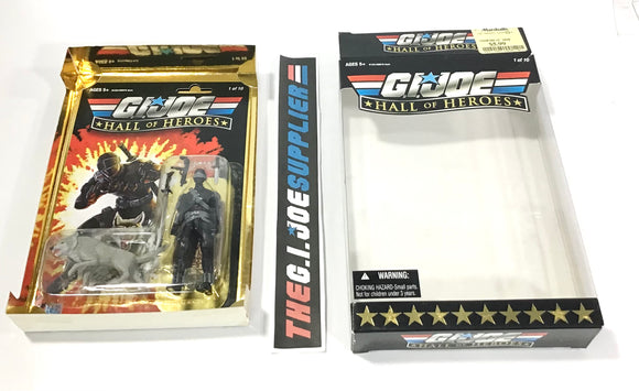 2009 25TH ANNIVERSARY G.I. JOE SNAKE EYES W/ TIMBER V41 HALL OF HEROES INTERNET 1 OF 10 EXCLUSIVE NEW SELAED FIGURE CARD W/ BLEMISHED OUTER PACKAGING