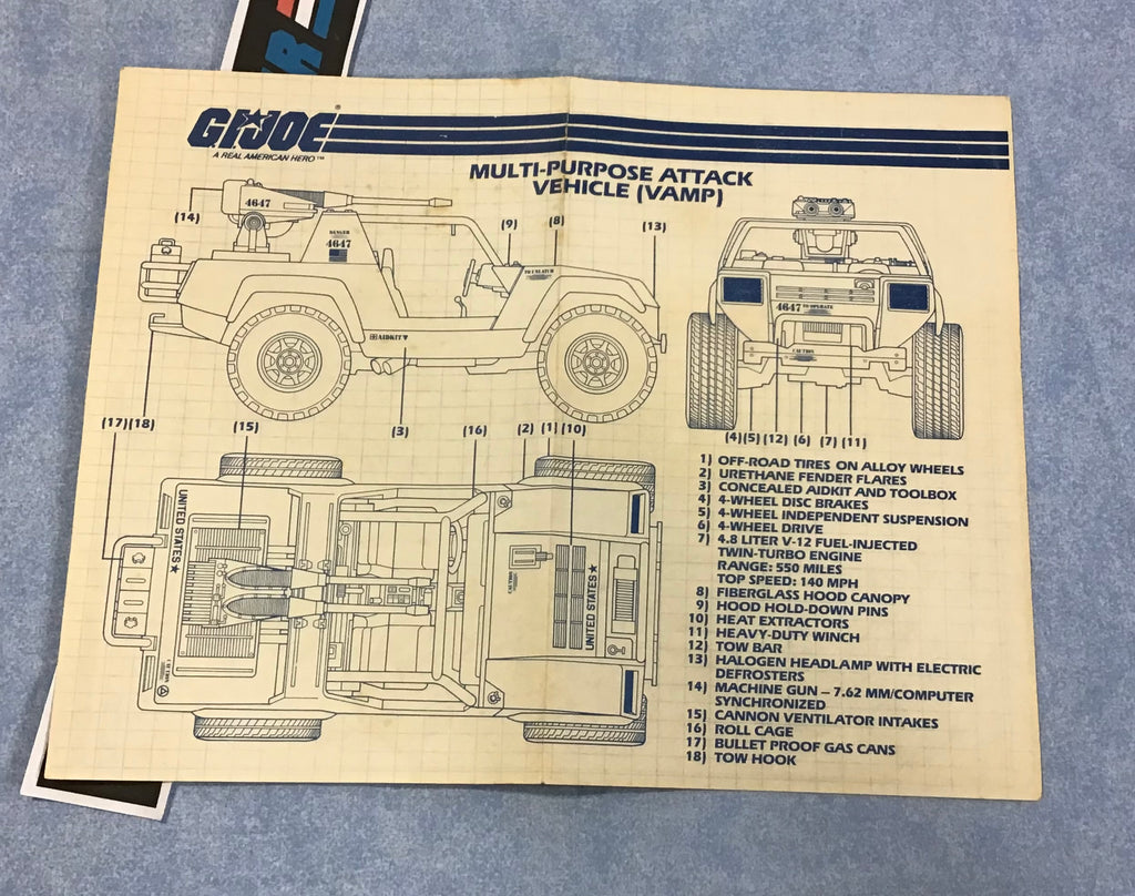 1982 VINTAGE ARAH V.A.M.P. VAMP VEHICLE BLUEPRINTS (b)