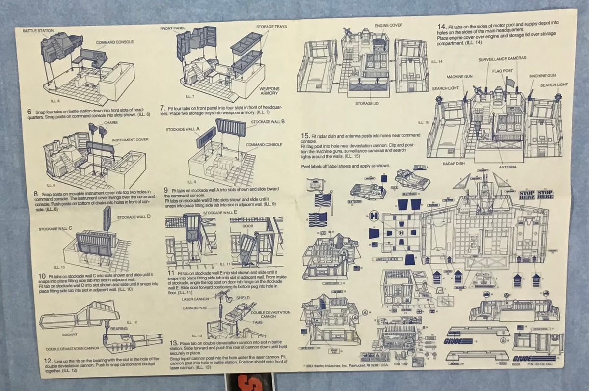 1983 VINTAGE ARAH HEADQUARTERS COMMAND CENTER HQ BASE BLUEPRINTS (b ...