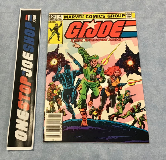 MARVEL COMICS G.I. JOE A REAL AMERICAN HERO ISSUE #4 COMIC BOOK OCTOBER 1982 1ST PRINT NEWSSTAND EDITION