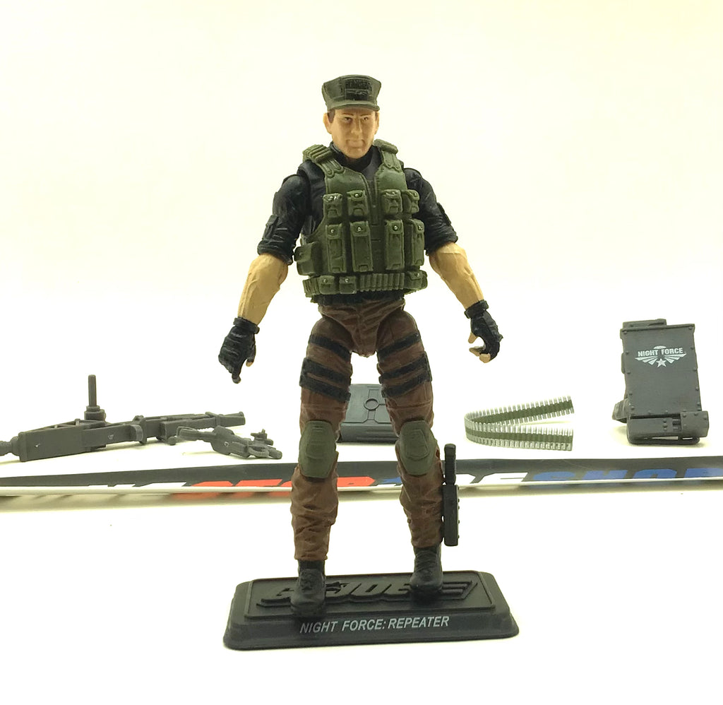 2013:G.I. JOE JOECON CONVENTION EXCLUSIVE NIGHT FORCE NOCTURNAL REPEATER V4 STEADI-CAM MACHINE GUNNER LOOSE 100% COMPLETE NO F/C