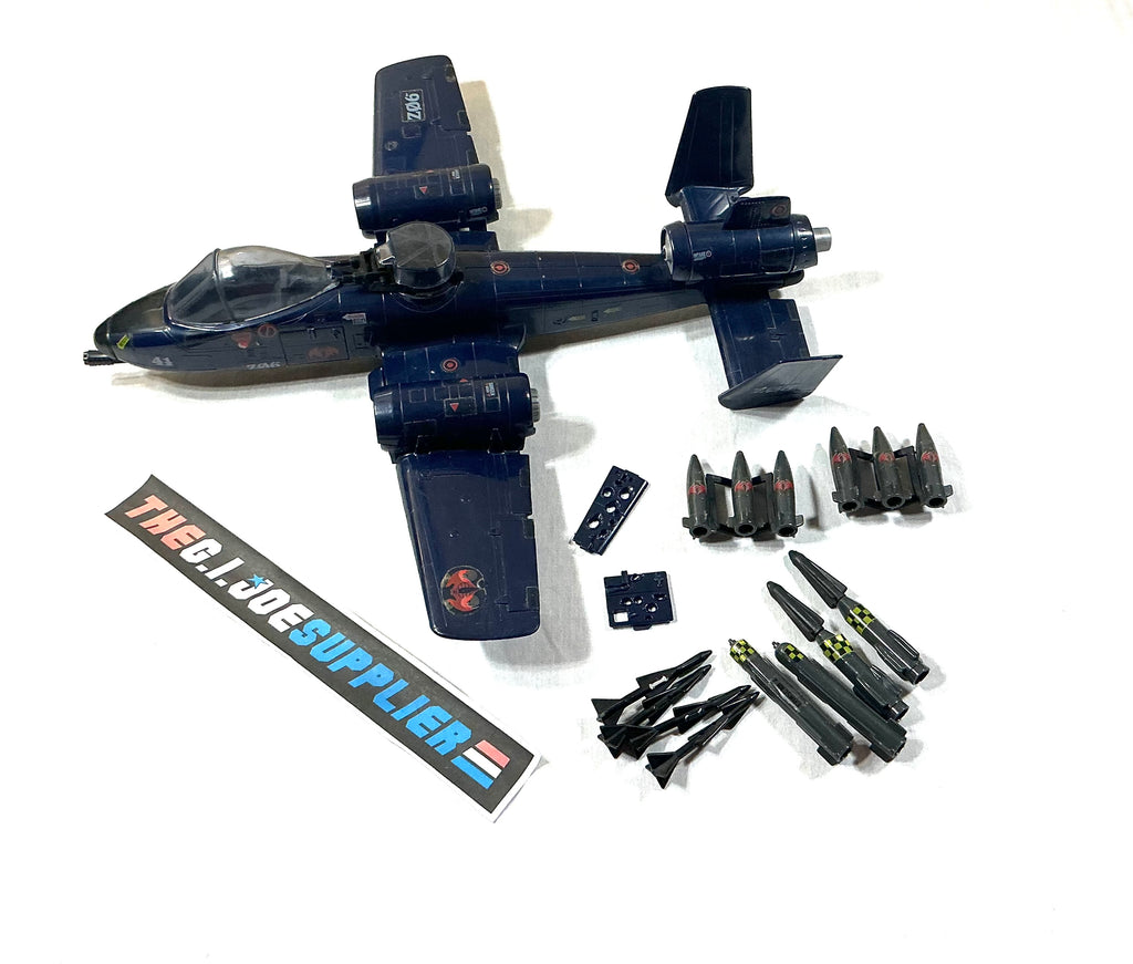 1984 VINTAGE ARAH G.I. JOE COBRA RATTLER A-10 JET VEHICLE ONLY LOOSE 100% COMPLETE (e)