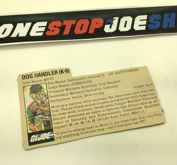 1984 VINTAGE ARAH MUTT & JUNKYARD V1 FILE CARD (l)