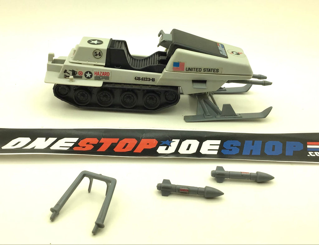 1983 VINTAGE ARAH G.I. JOE POLAR BATTLE BEAR SKIMOBILE VEHICLE LOOSE 100% COMPLETE (c)