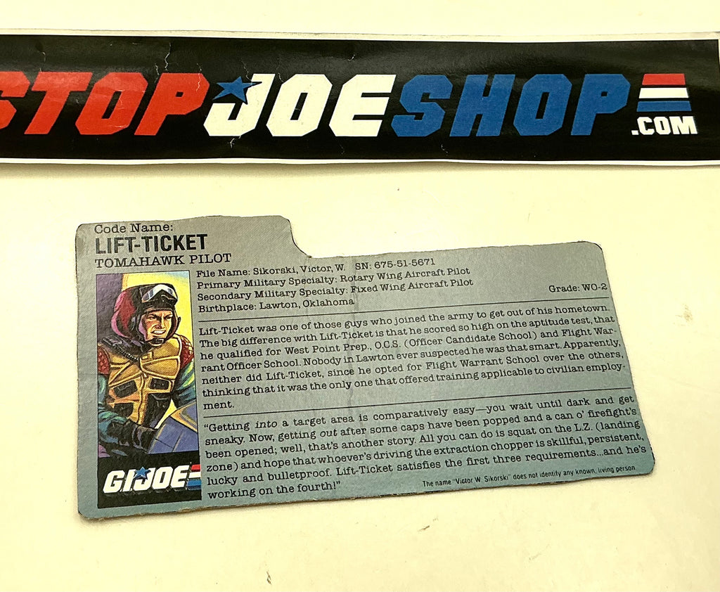 1986 VINTAGE ARAH LIFT TICKET V1 FILE CARD (g)