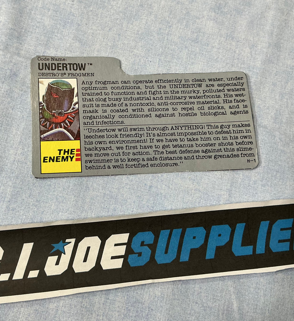 1990 VINTAGE ARAH UNDERTOW DESTRO’S FROGMEN V1 FILE CARD (b)