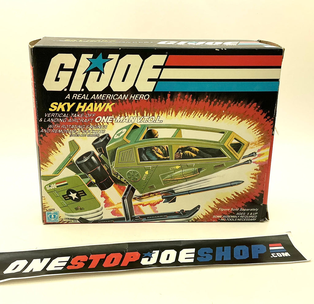 1984 VINTAGE ARAH G.I. JOE SKY HAWK VTOL VERTICAL TAKE-OFF AND LANDING AIRCRAFT VEHICLE BOX ONLY (b)