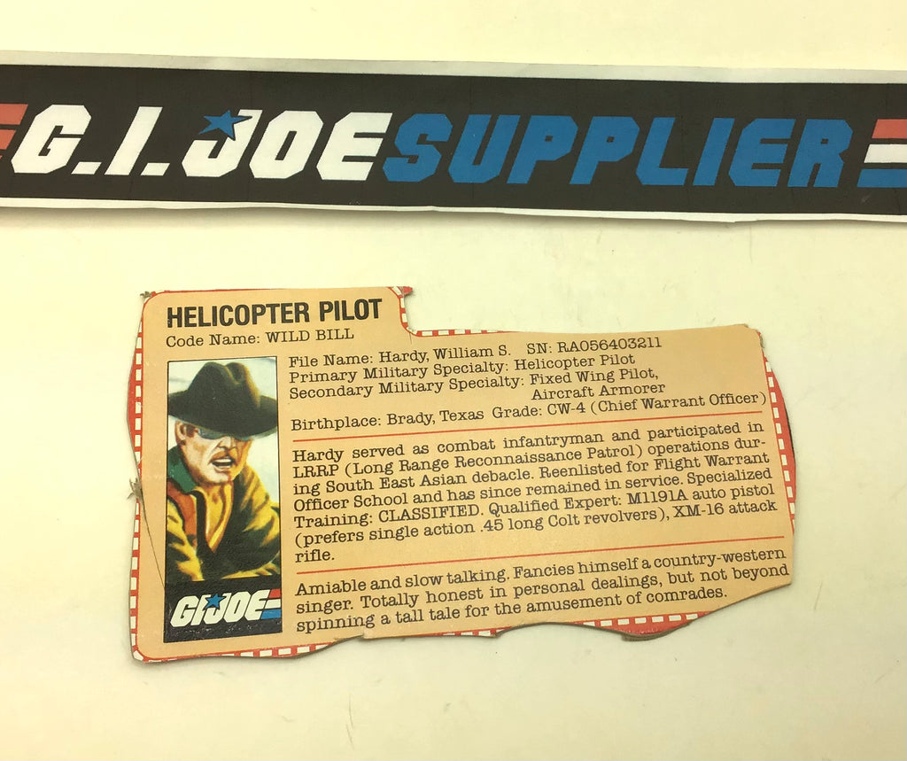 1983 VINTAGE ARAH WILD BILL V1 FILE CARD (m)