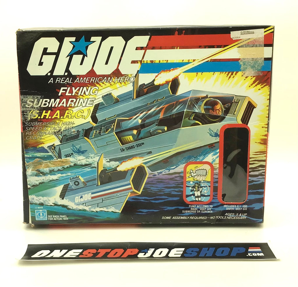 1984 VINTAGE ARAH G.I. JOE S.H.A.R.C. SHARC VEHICLE BOX ONLY W/ DEEP SIX FILE CARD (b)