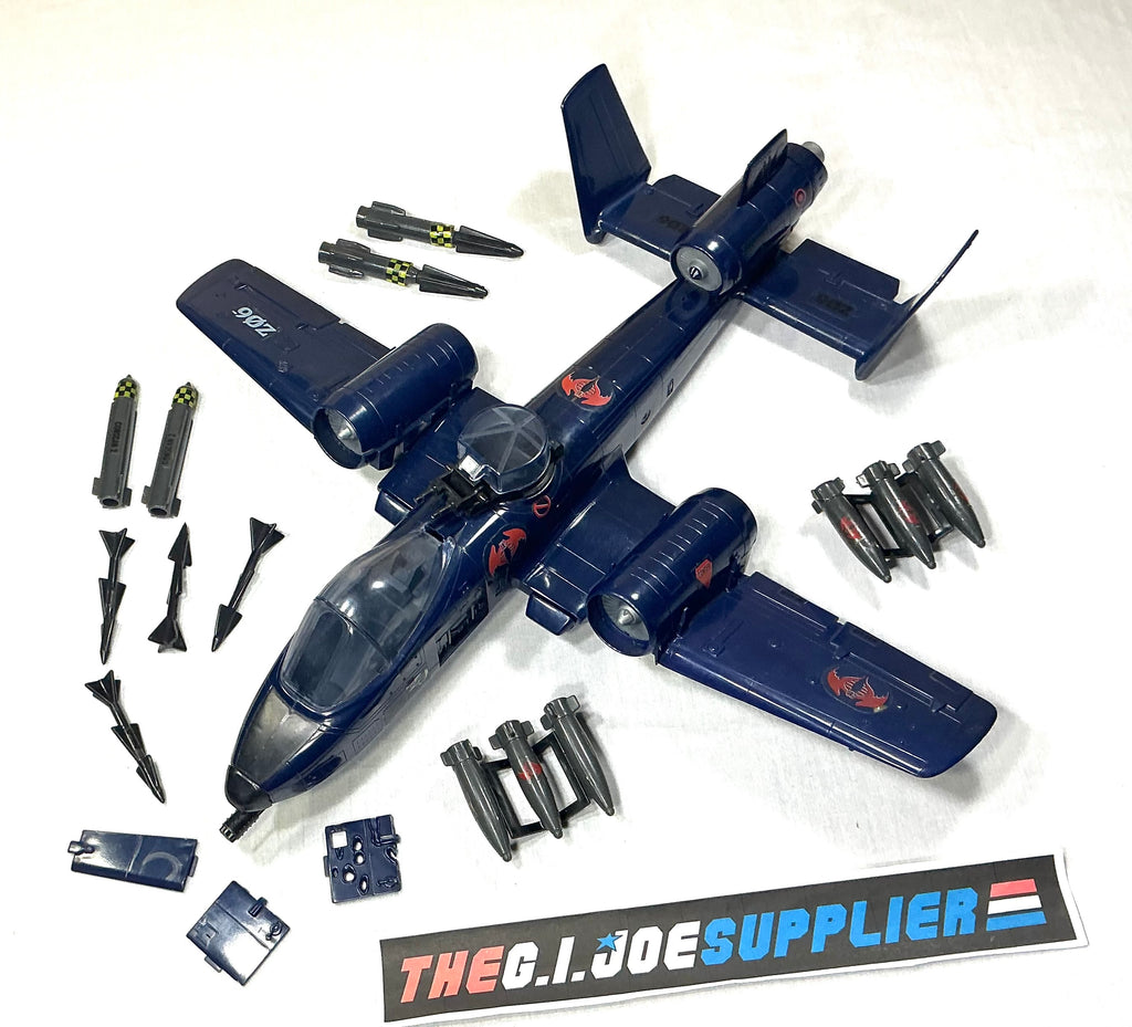 1984 VINTAGE ARAH G.I. JOE COBRA RATTLER A-10 JET VEHICLE ONLY LOOSE 100% COMPLETE (b)