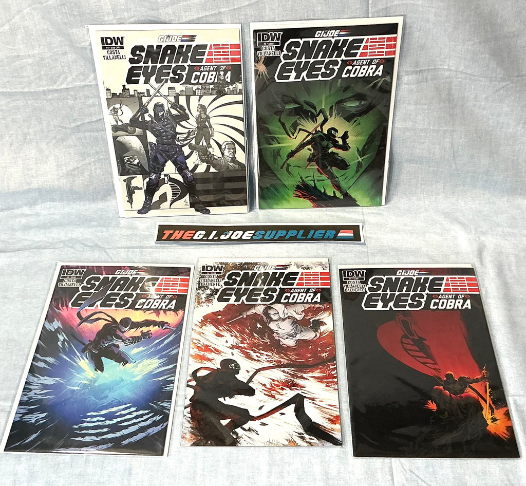 IDW PUBLISHING G.I. JOE SNAKE EYES AGENT OF COBRA (2015) ISSUES #1-5 COMPLETE SET COMIC BOOK BUNDLE