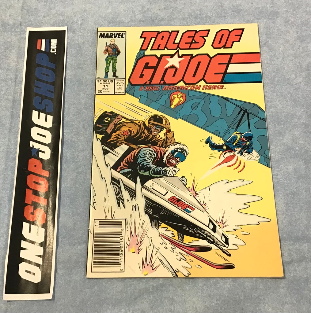 MARVEL COMICS TALES OF G.I. JOE A REAL AMERICAN HERO (1988-89) ISSUE #11 COMIC BOOK NOVEMBER 1988 NEWSSTAND EDITION