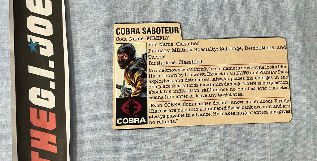 1984 VINTAGE ARAH FIREFLY V1 FILE CARD (l)