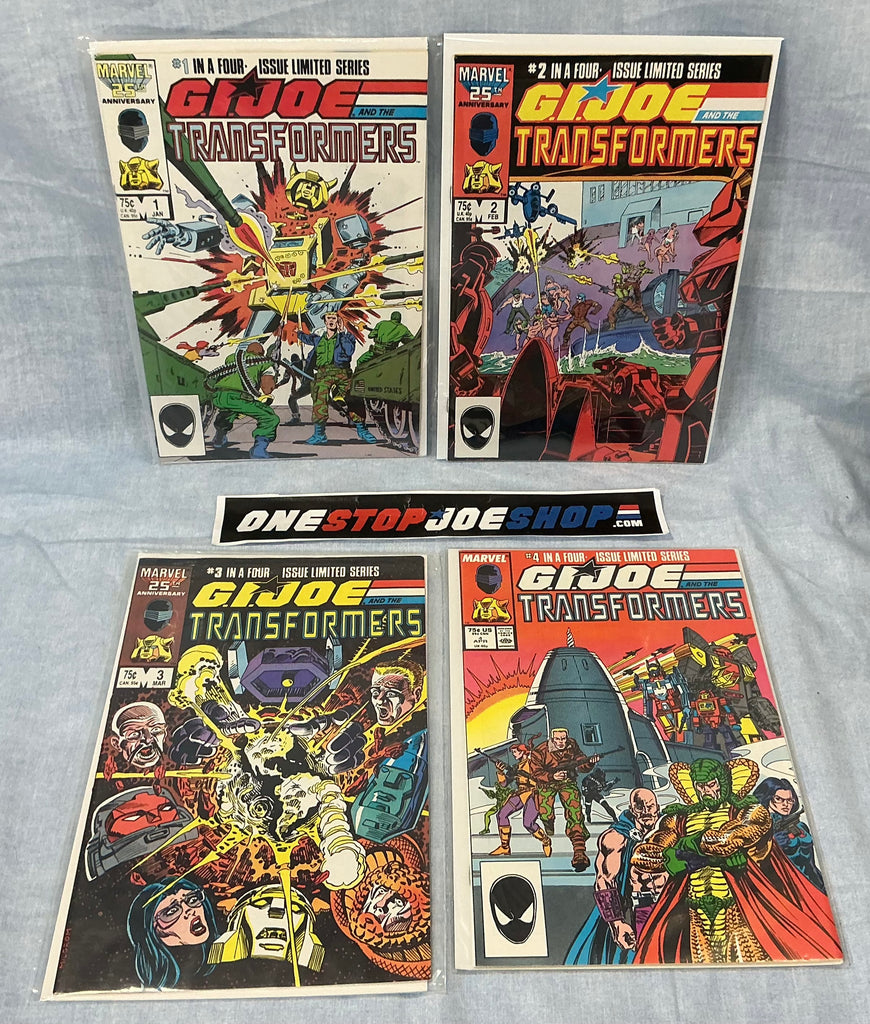 MARVEL COMICS G.I. JOE AND THE TRANSFORMERS (1987) ISSUES #1-4 COMPLETE SERIES SET COMIC BOOK BUNDLE (c)