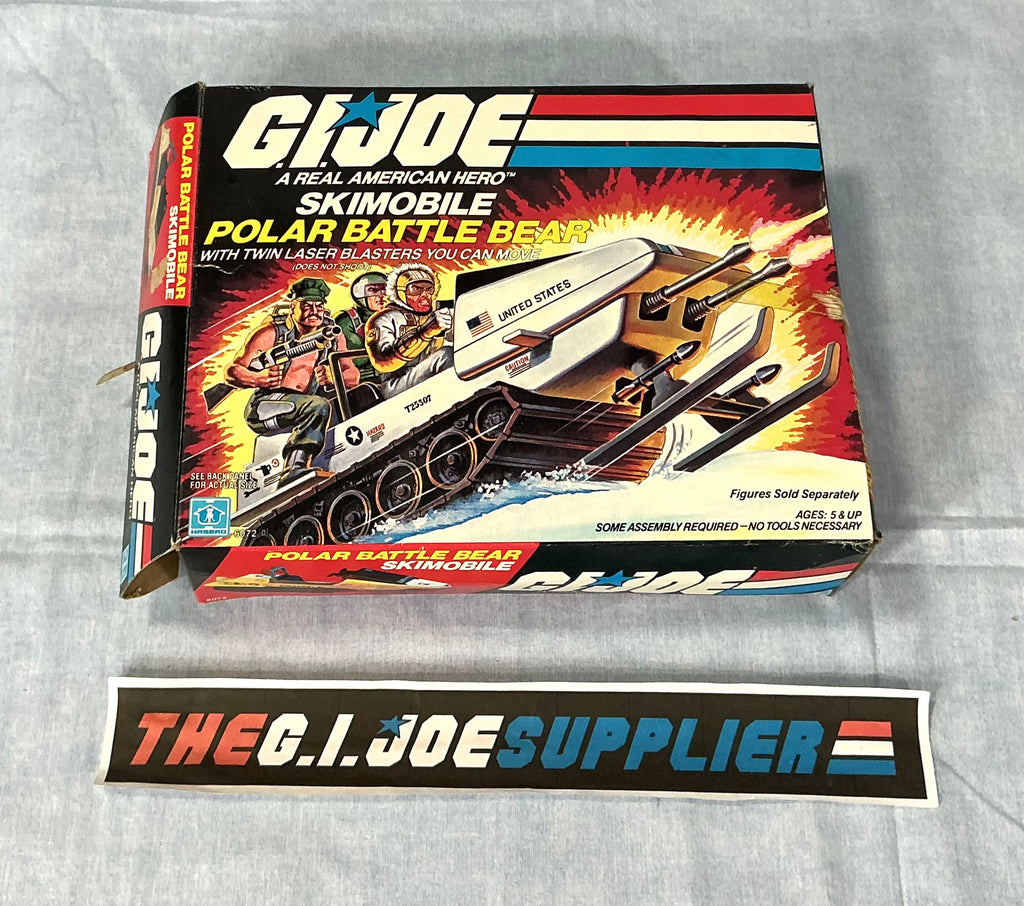 1983 VINTAGE ARAH G.I. JOE POLAR BATTLE BEAR SKIMOBILE SNOW MOBILE VEHICLE BOX ONLY