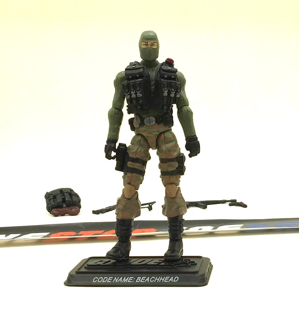 2007 25TH ANNIVERSARY G.I. JOE BEACHHEAD V10 WAVE 2 LOOSE 100% COMPLETE + FULL COMIC CARD SKINNY CROTCH VARIANT