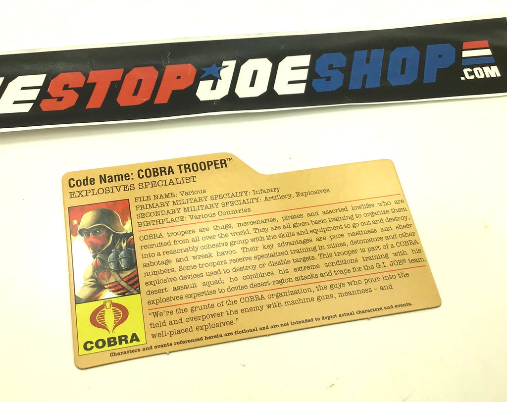 2008 25TH ANNIVERSARY COBRA ENEMY TROOPER V9 FILE CARD