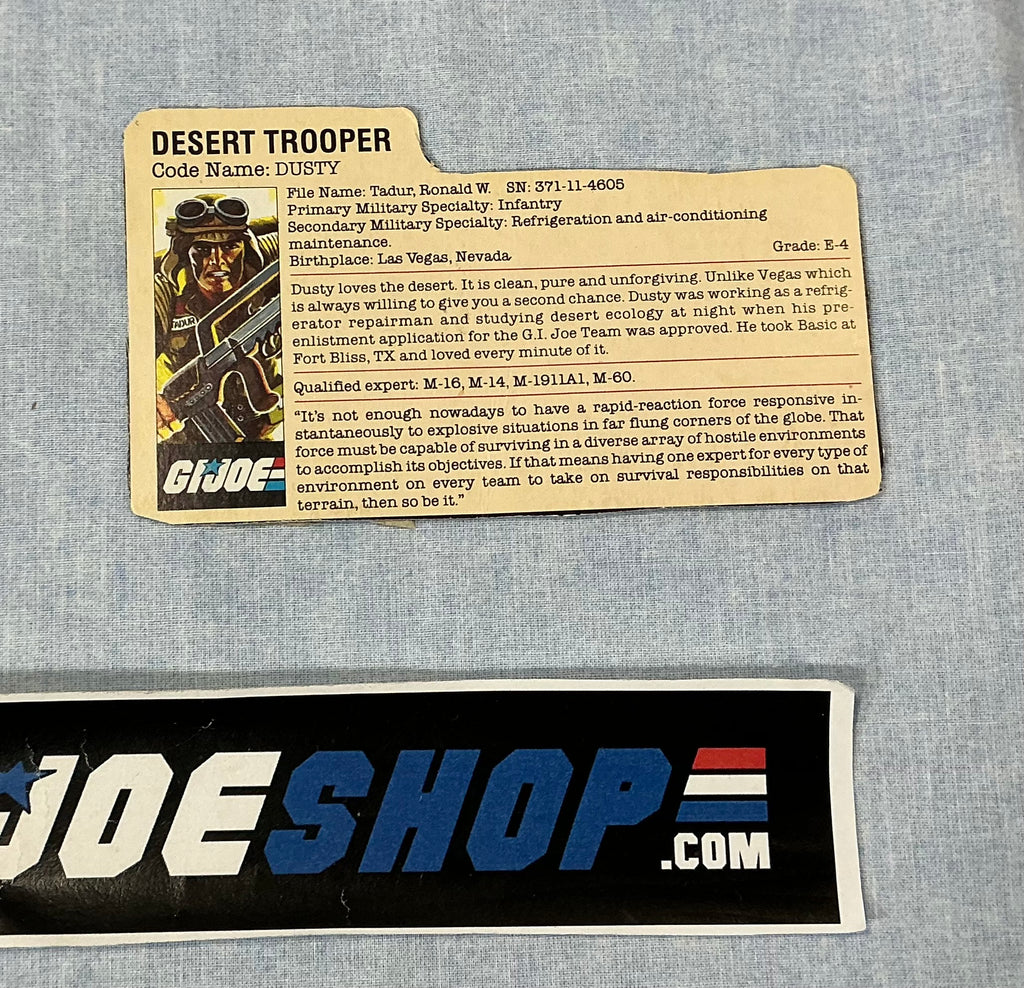 1985 VINTAGE ARAH DUSTY V1 TRIPLE WIN FILE CARD PEACH (j)