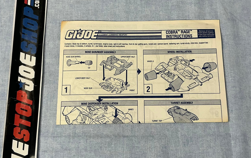 1990 VINTAGE ARAH RAGE VEHICLE BLUEPRINTS