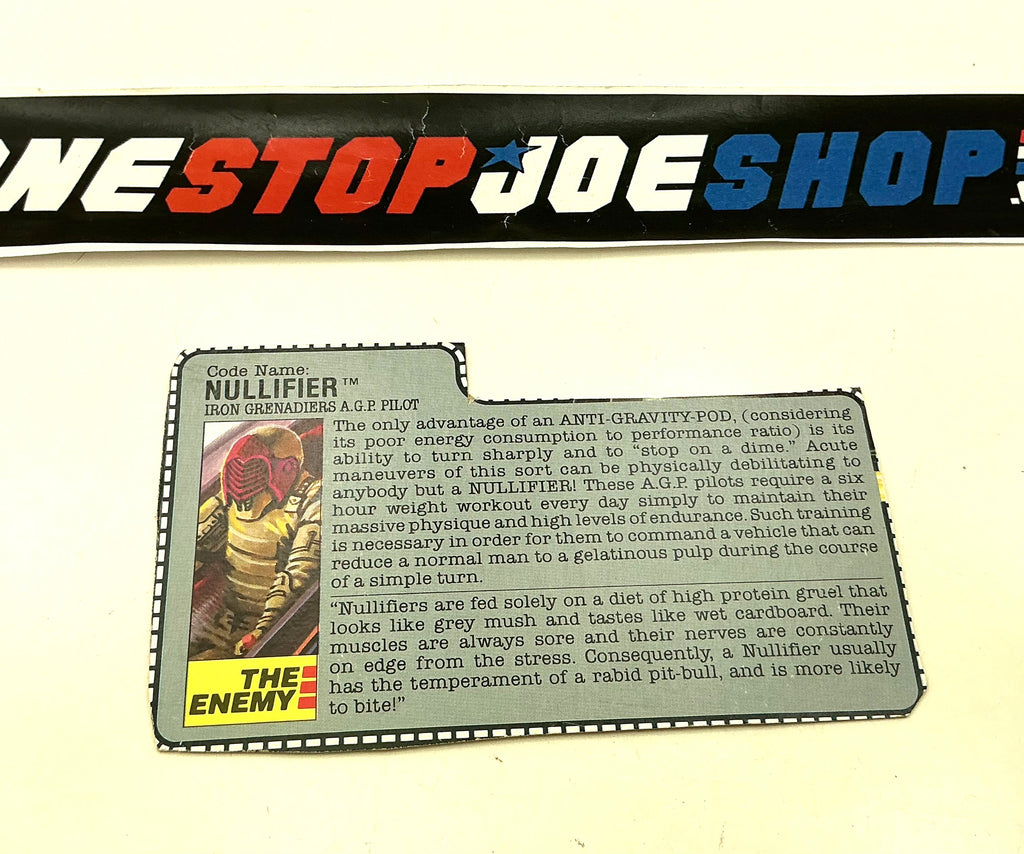 1988 VINTAGE ARAH NULLIFIER V1 FILE CARD (c)