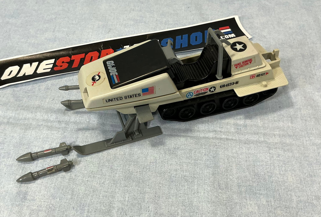 1983 VINTAGE ARAH G.I. JOE POLAR BATTLE BEAR SKIMOBILE SNOW MOBILE VEHICLE LOOSE 100% COMPLETE (g)
