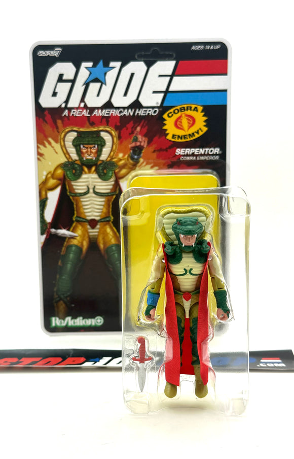 2025 SDCC SUPER7 REACTION+ G.I. JOE COBRA SERPENTER WHITE/DIC O-RING COMIC CONVENTION EXCLUSIVE LOOSE 100% COMPLETE