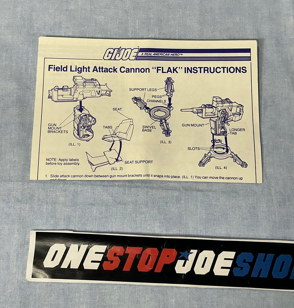 1982 VINTAGE ARAH FLAK CANNON BLUEPRINTS