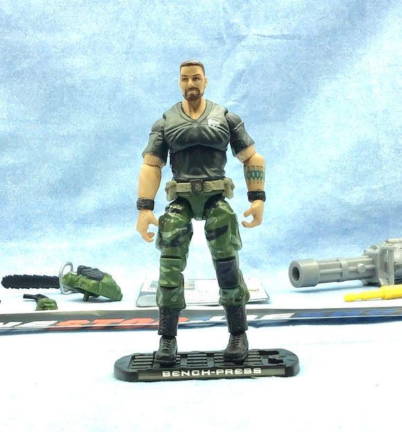 2009 ROC G.I. JOE BENCH-PRESS V1 HEADQUARTERS FOR HEROES TRU EXCLUSIVE LOOSE 100% COMPLETE + F/C